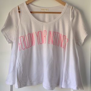 Cold Shoulder Tunic Top, White, Free Size, One Size